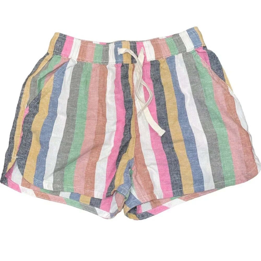Marine Layer Multicolor Striped High Waist Shorts - Picture 2 of 8